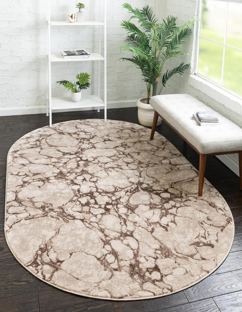 Serenity Sands Collection Area Rug -  Pebblebeach Oval Brown  lifestyle 47