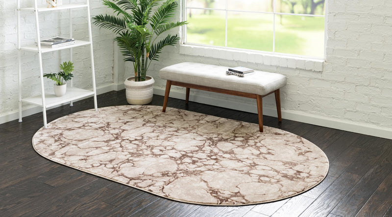 Serenity Sands Collection Area Rug -  Pebblebeach Oval Brown  lifestyle 55