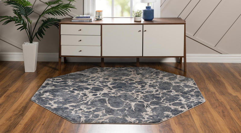 Serenity Sands Collection Area Rug -  Pebblebeach Octagon Gray  lifestyle 73