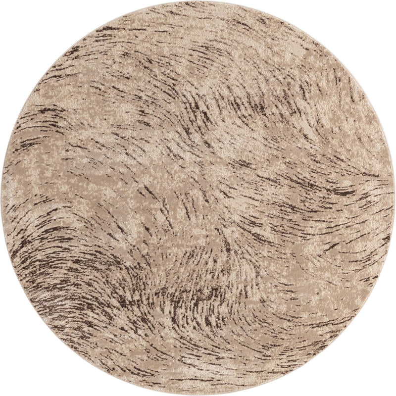 Serenity Sands Collection Area Rug -  Quietshore Round Brown  lifestyle 30