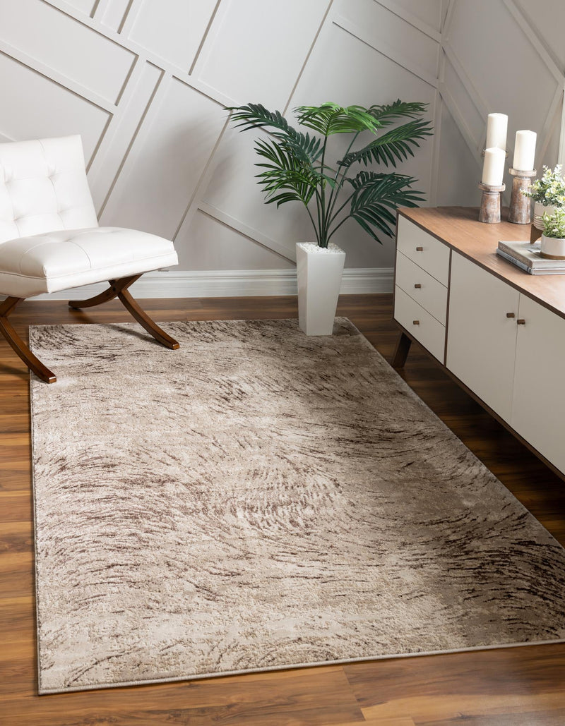 Serenity Sands Collection Area Rug -  Quietshore Rectangle Brown  lifestyle 3