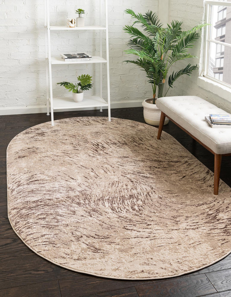 Serenity Sands Collection Area Rug -  Quietshore Oval Brown  lifestyle 35