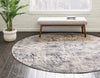 Serenity Sands Collection Area Rug -  Quietshore Round Gray  lifestyle 59