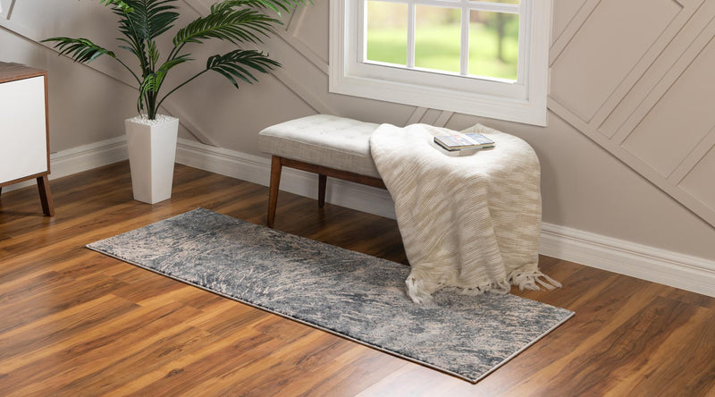 Serenity Sands Collection Area Rug -  Quietshore Runner Gray  lifestyle 44