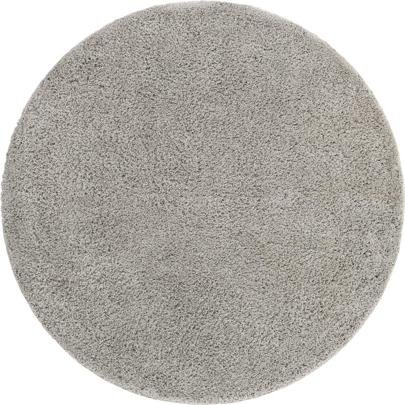 Cozy Comfort Shag Collection Area Rug - Hearthside (Light Gray) Round Light Gray  lifestyle 4