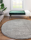 Cozy Comfort Shag Collection Area Rug - Hearthside (Light Gray) Round Light Gray  lifestyle 14