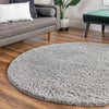 Cozy Comfort Shag Collection Area Rug - Hearthside (Light Gray) Round Light Gray  lifestyle 39