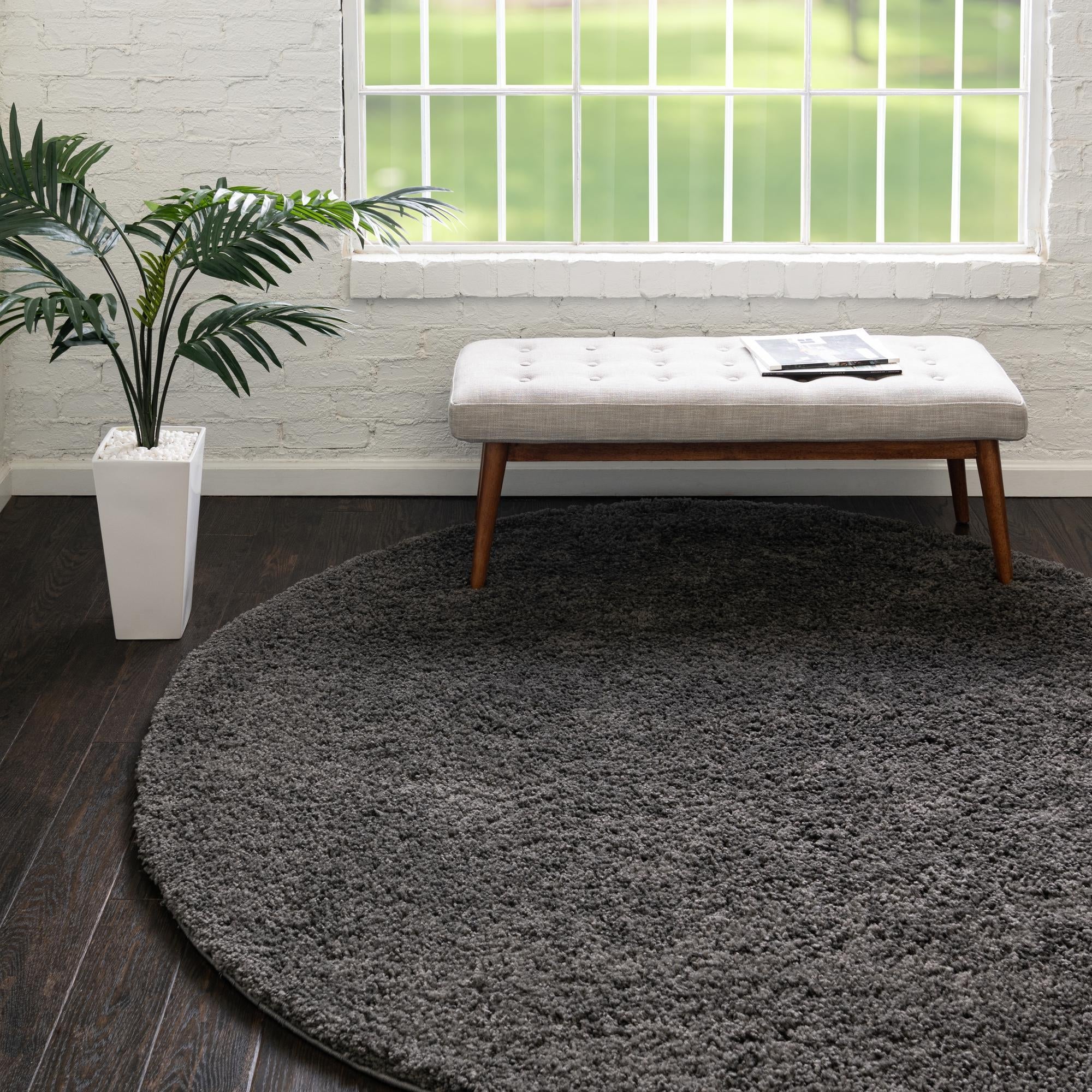 Cozy Comfort Shag Collection Area Rug - Hearthside (Dark Gray)