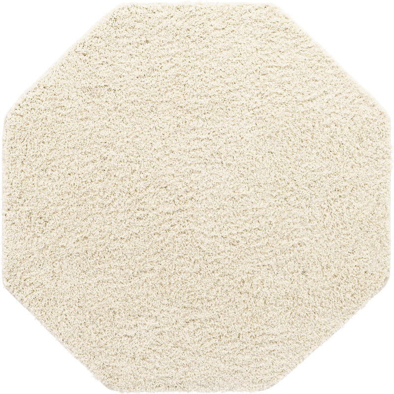 Cozy Comfort Shag Collection Area Rug - Hearthside (Ivory) Octagon Ivory  lifestyle 2