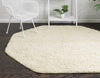 Cozy Comfort Shag Collection Area Rug - Hearthside (Ivory) Octagon Ivory  lifestyle 12