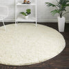 Cozy Comfort Shag Collection Area Rug - Hearthside (Ivory) Round Ivory  lifestyle 14