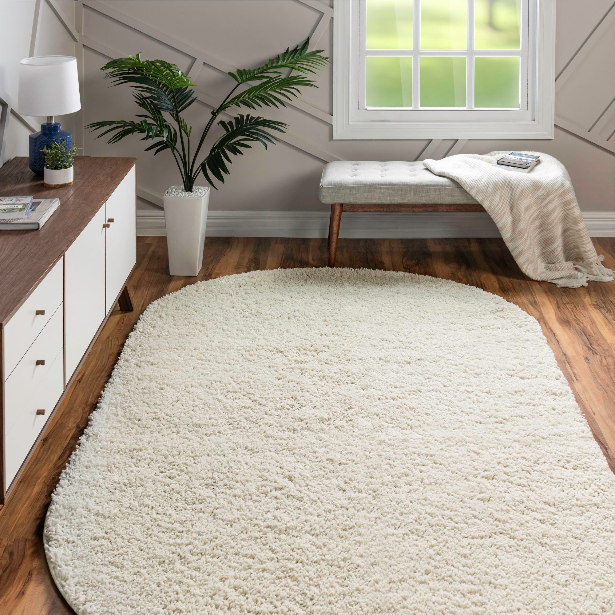 Cozy Comfort Shag Collection Area Rug - Hearthside (Ivory)