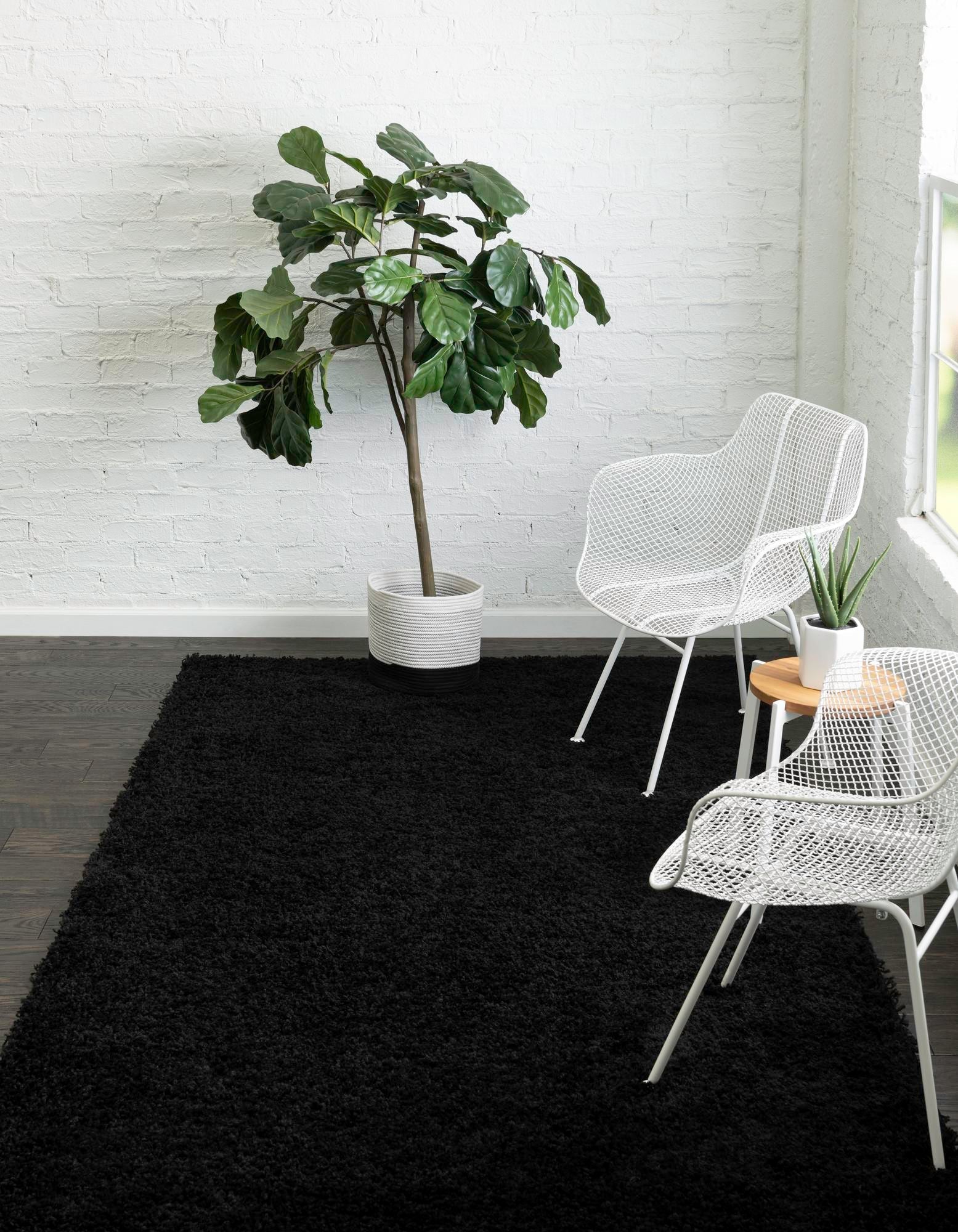 Cozy Comfort Shag Collection Area Rug - Hearthside (Black)