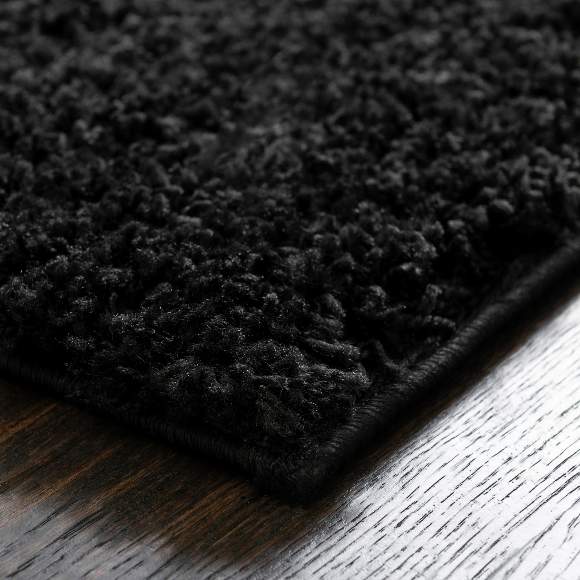 Cozy Comfort Shag Collection Area Rug - Hearthside (Black)