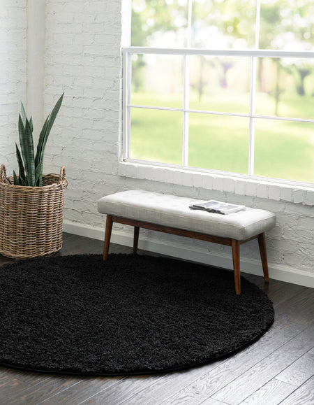 Cozy Comfort Shag Collection Area Rug - Hearthside (Black)