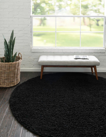 Cozy Comfort Shag Collection Area Rug - Hearthside (Black)