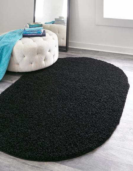 Cozy Comfort Shag Collection Area Rug - Hearthside (Black)