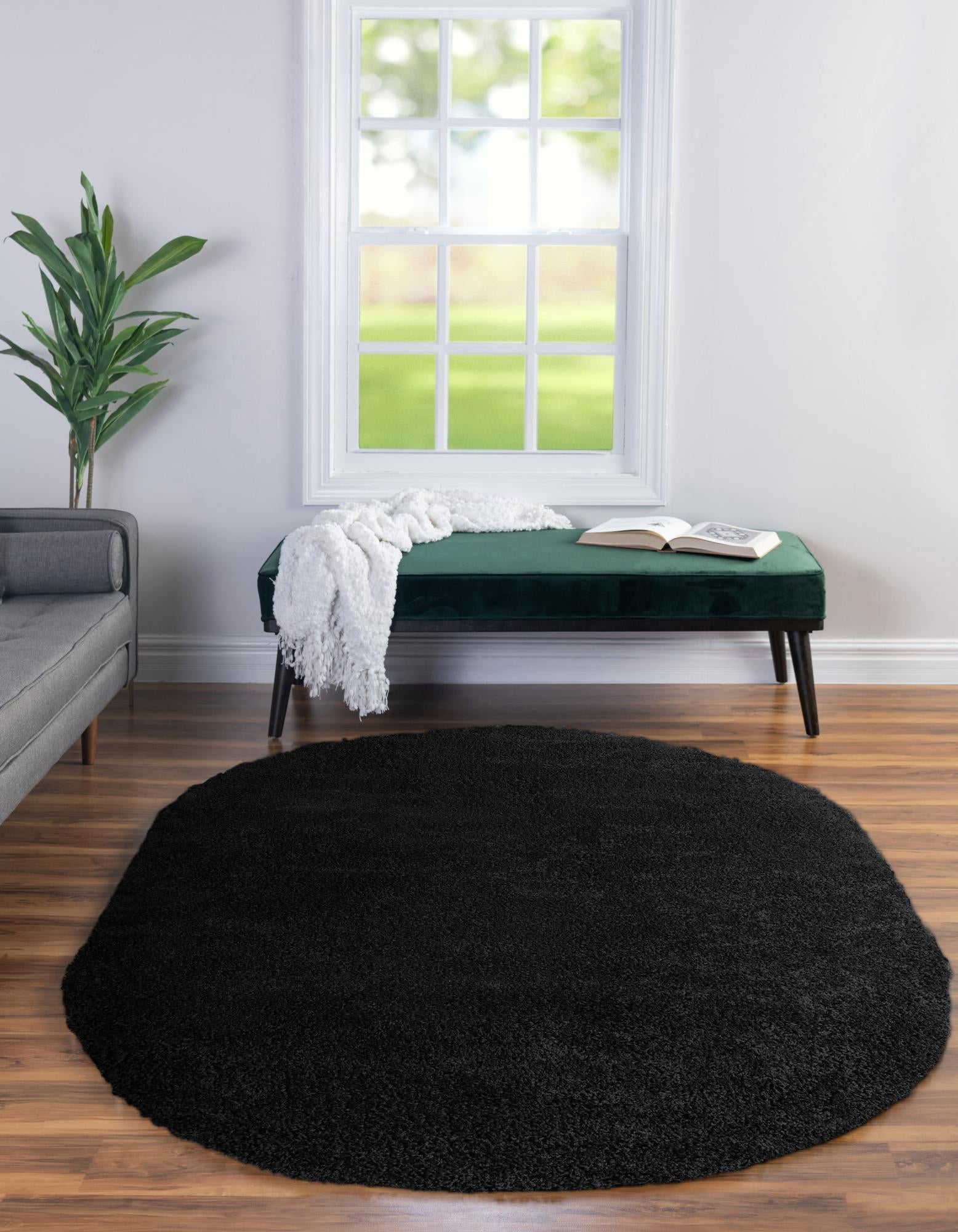 Cozy Comfort Shag Collection Area Rug - Hearthside (Black)