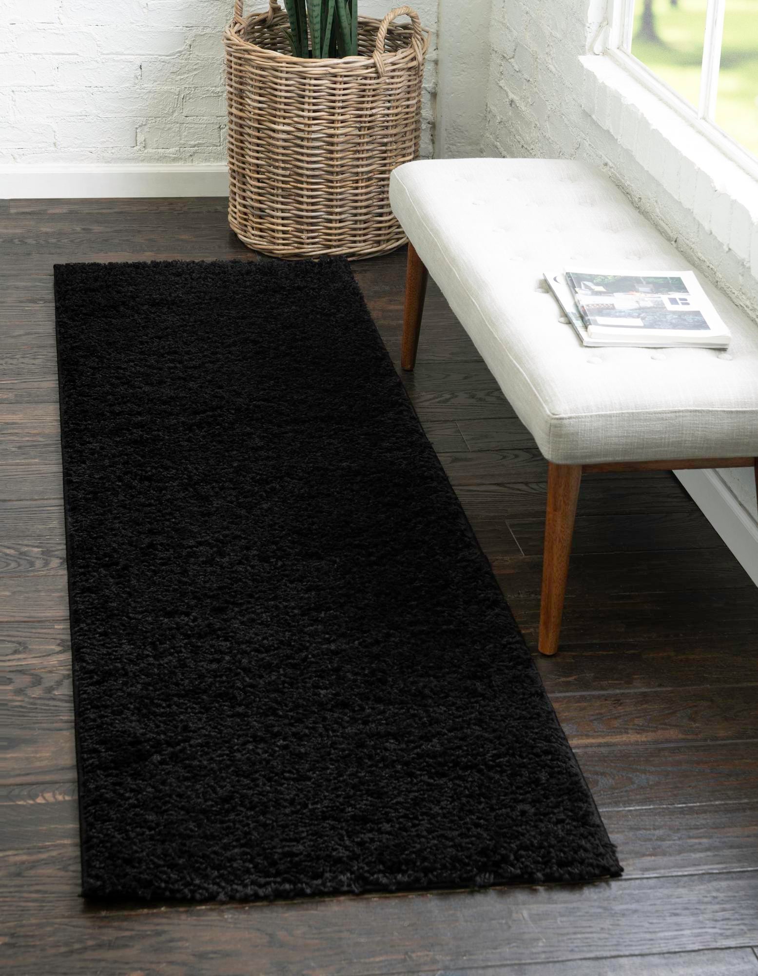 Cozy Comfort Shag Collection Area Rug - Hearthside (Black)