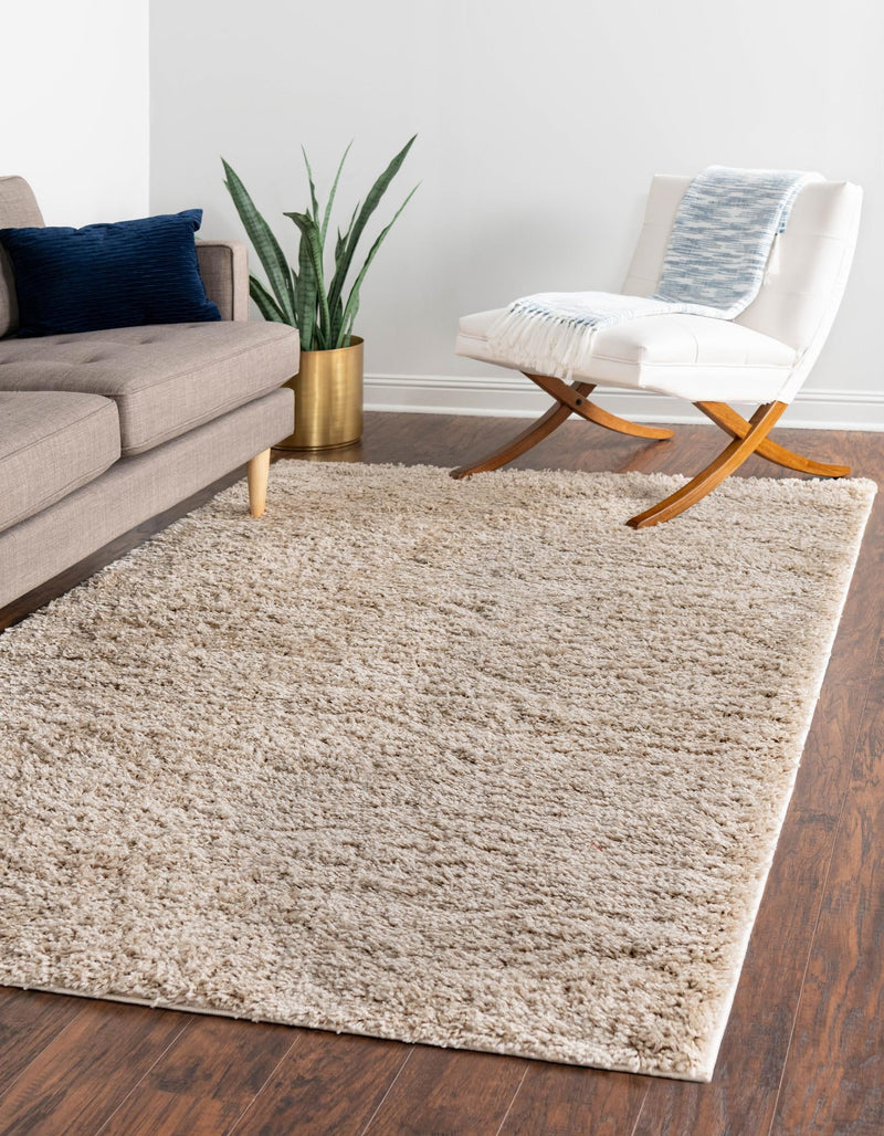 Cozy Comfort Shag Collection Area Rug - Hearthside (Taupe) Rectangle Taupe  lifestyle 3