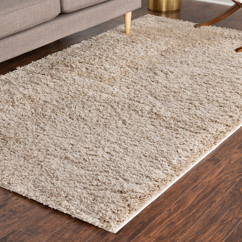 Cozy Comfort Shag Collection Area Rug - Hearthside (Taupe) Rectangle Taupe  lifestyle 9