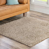 Cozy Comfort Shag Collection Area Rug - Hearthside (Taupe) Square Taupe  lifestyle 37