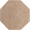 Cozy Comfort Shag Collection Area Rug - Hearthside (Taupe) Octagon Taupe  lifestyle 2