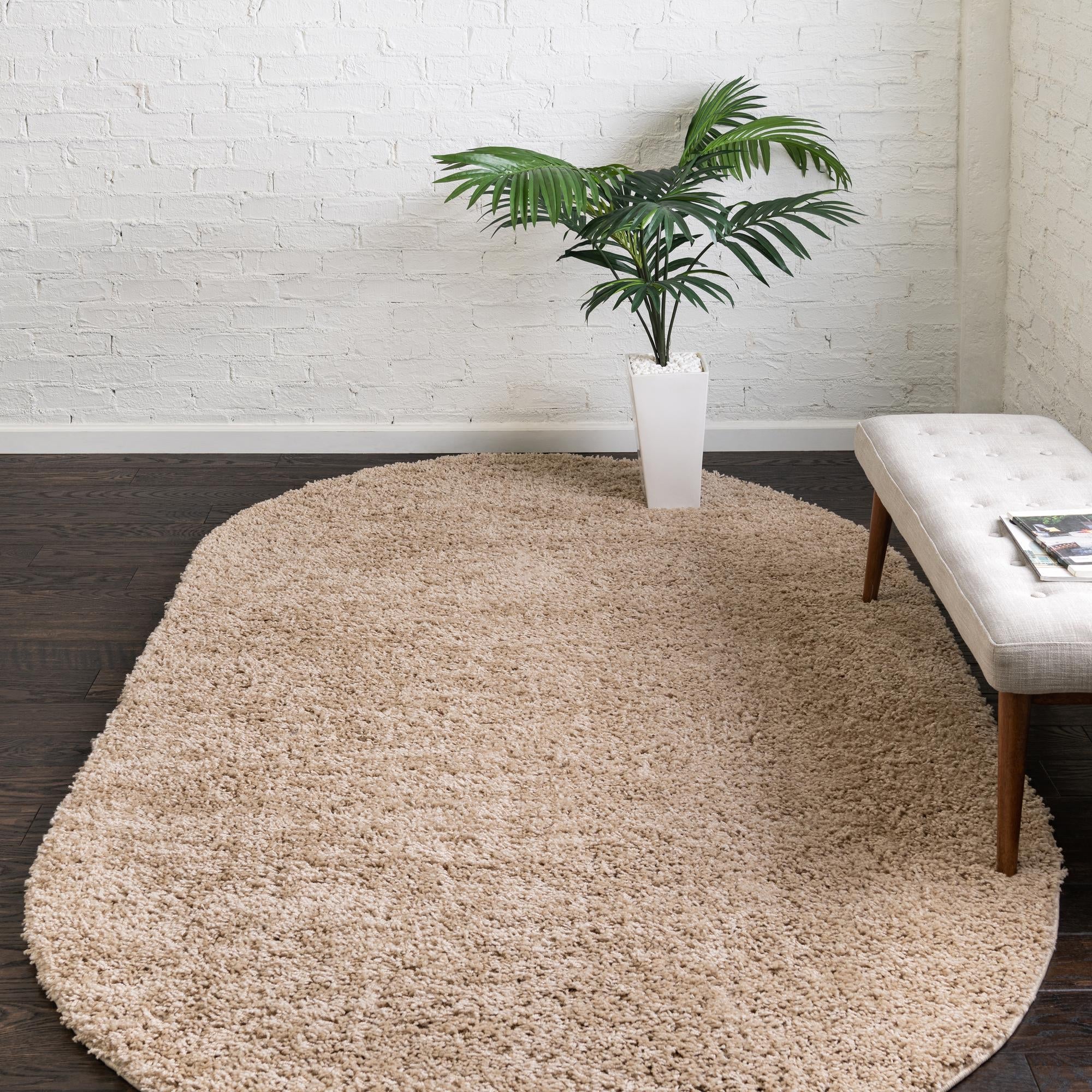 Cozy Comfort Shag Collection Area Rug - Hearthside (Taupe)