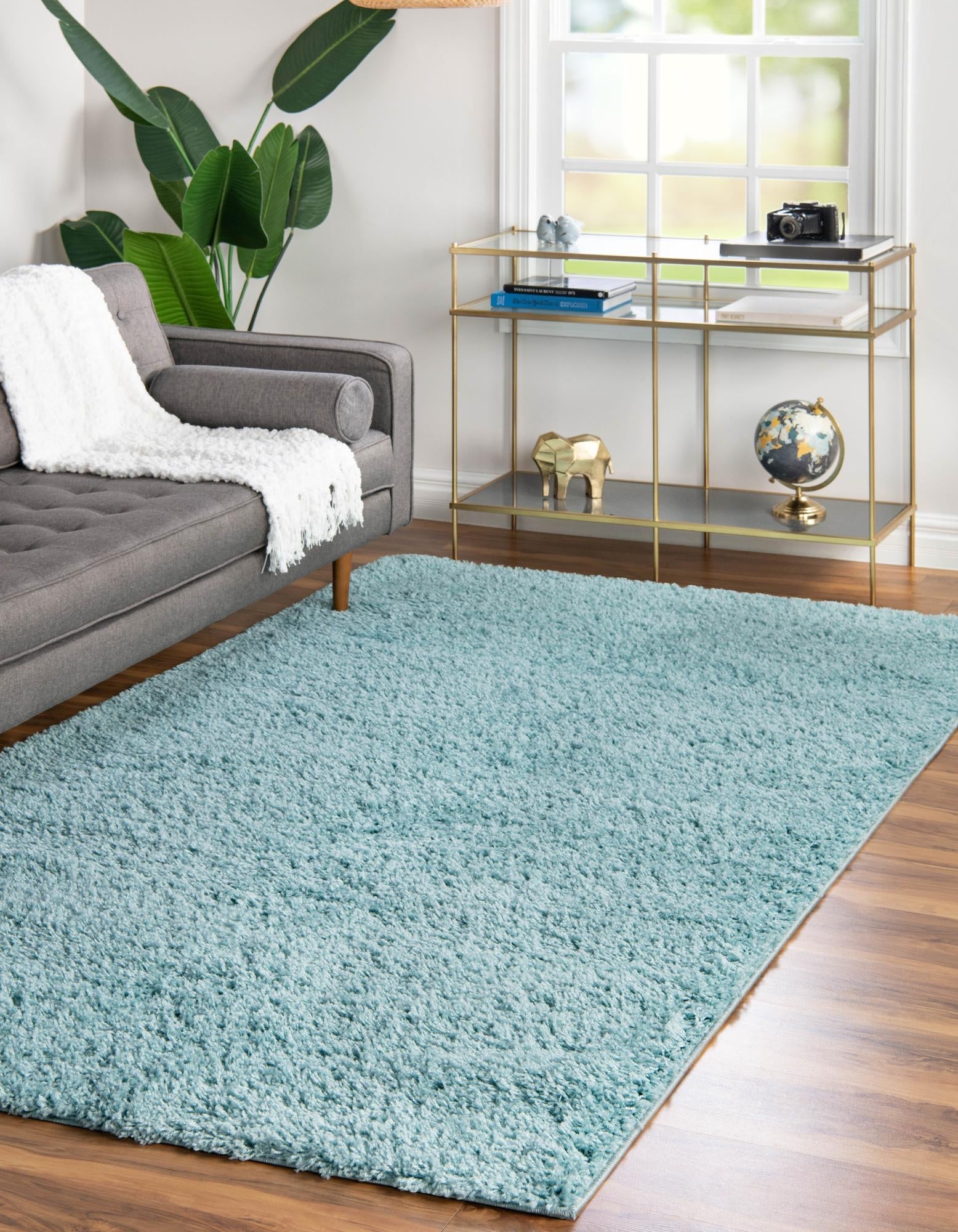 Cozy Comfort Shag Collection Area Rug - Hearthside (Turquoise)