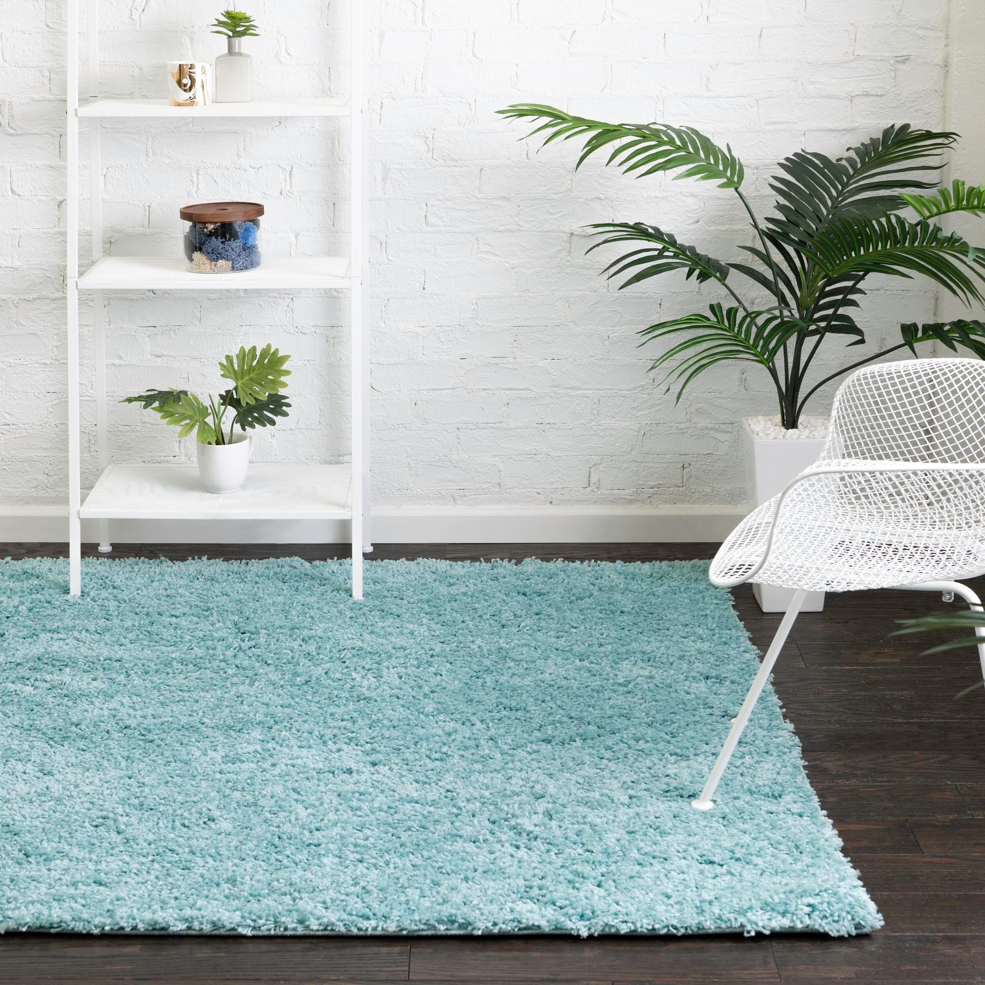 Cozy Comfort Shag Collection Area Rug - Hearthside (Turquoise)