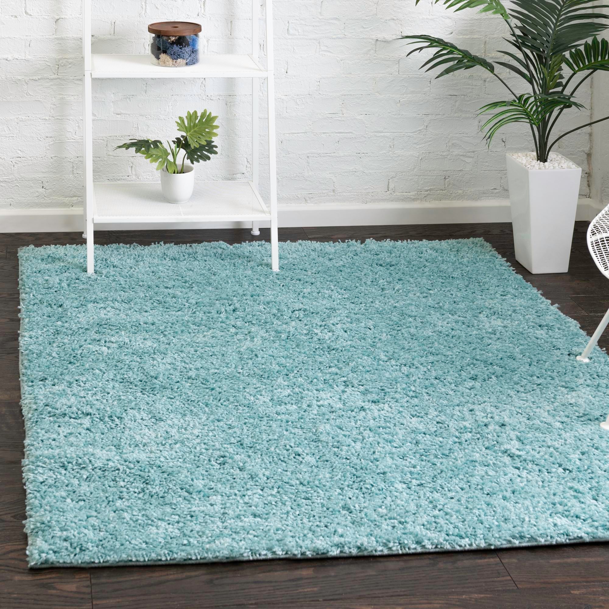 Cozy Comfort Shag Collection Area Rug - Hearthside (Turquoise)