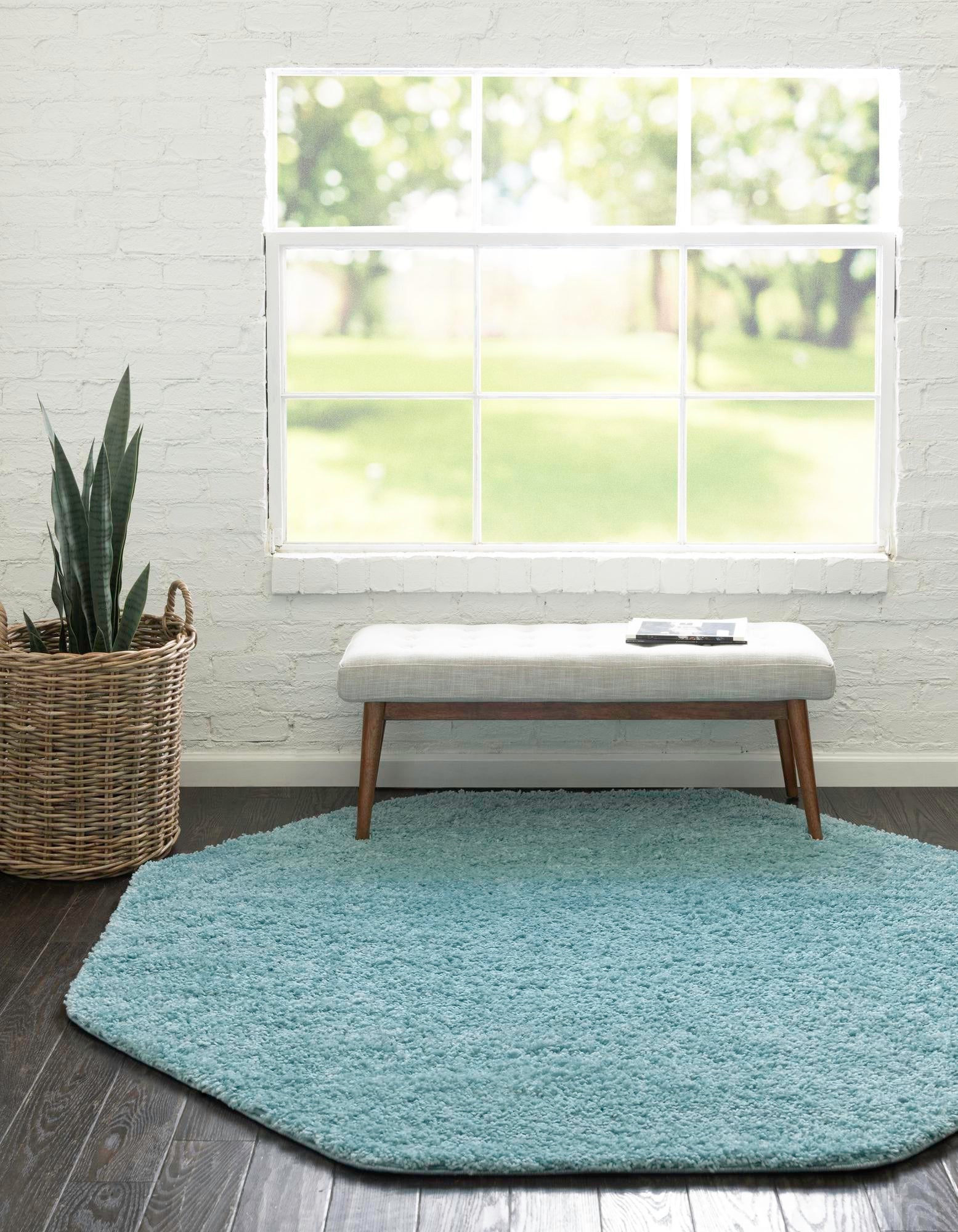 Cozy Comfort Shag Collection Area Rug - Hearthside (Turquoise)