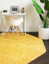 Cozy Comfort Shag Collection Area Rug - Hearthside (Yellow) Octagon Yellow  lifestyle 12