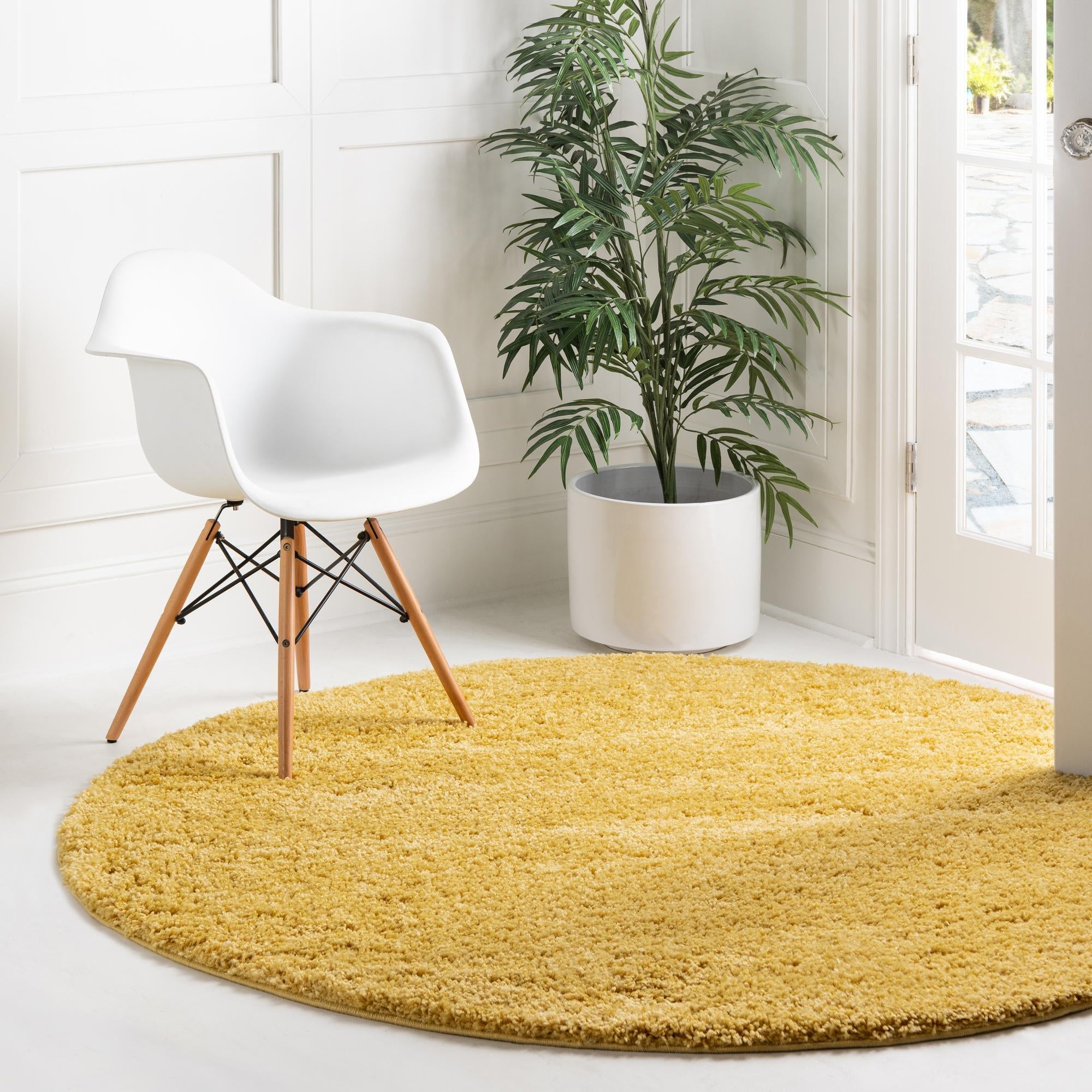 Cozy Comfort Shag Collection Area Rug - Hearthside (Yellow)