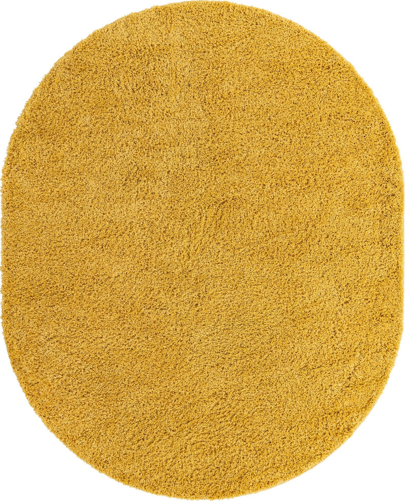 Cozy Comfort Shag Collection Area Rug - Hearthside (Yellow) Oval Yellow  lifestyle 4