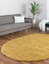 Cozy Comfort Shag Collection Area Rug - Hearthside (Yellow) Oval Yellow  lifestyle 10