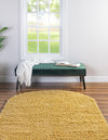 Cozy Comfort Shag Collection Area Rug - Hearthside (Yellow) Oval Yellow  lifestyle 15