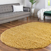 Cozy Comfort Shag Collection Area Rug - Hearthside (Yellow) Oval Yellow  lifestyle 33