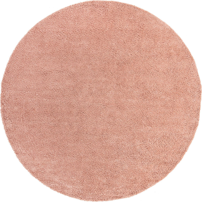 Cozy Comfort Shag Collection Area Rug - Hearthside (Rose Pink) Round Rose Pink  lifestyle 3