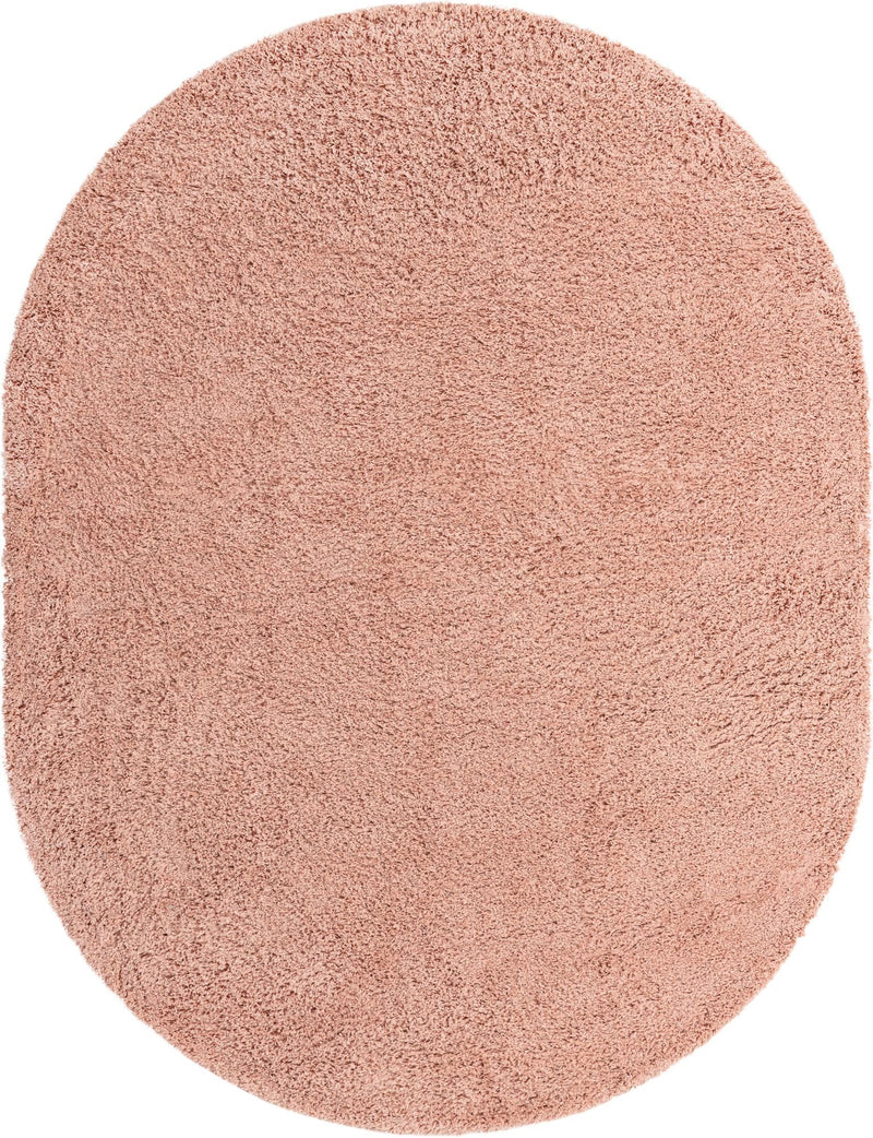 Cozy Comfort Shag Collection Area Rug - Hearthside (Rose Pink) Oval Rose Pink  lifestyle 5