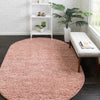 Cozy Comfort Shag Collection Area Rug - Hearthside (Rose Pink) Oval Rose Pink  lifestyle 15