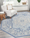 Savannah Series Collection Area Rug - Charleston (French Blue) Octagon French Blue  lifestyle 21