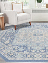 Savannah Series Collection Area Rug - Charleston (French Blue) Octagon French Blue  lifestyle 26