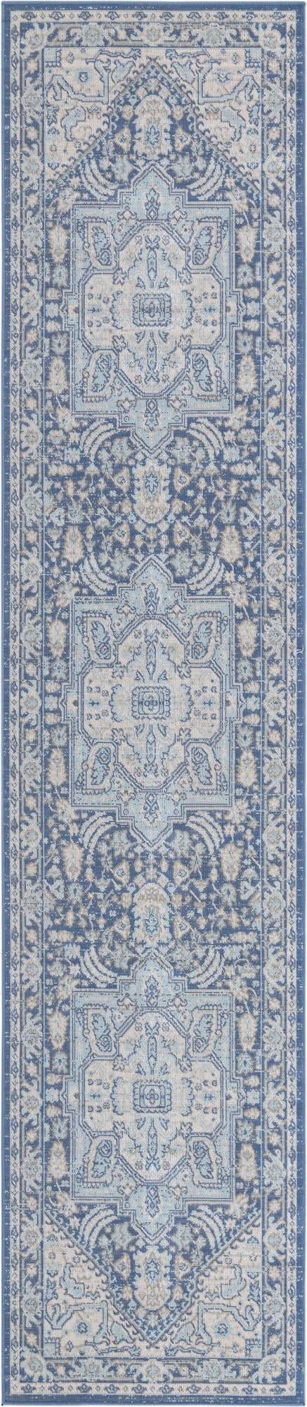 Savannah Series Collection Area Rug - Charleston (French Blue) Runner French Blue  lifestyle 18