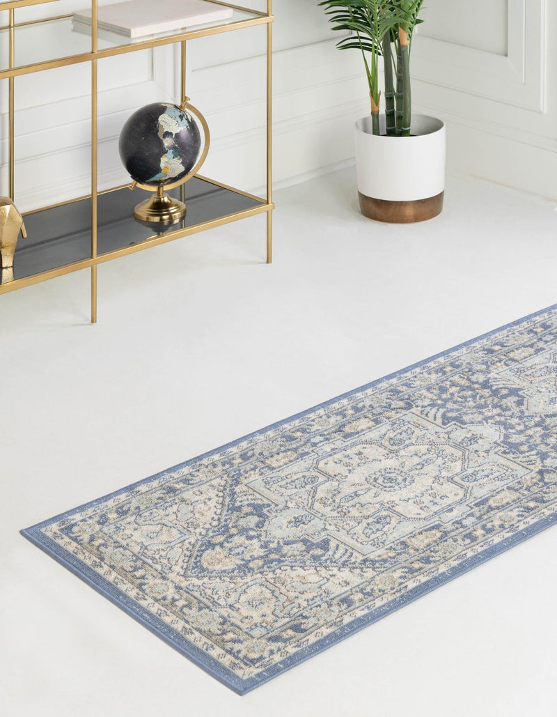 Savannah Series Collection Area Rug - Charleston (French Blue) Runner French Blue  lifestyle 28