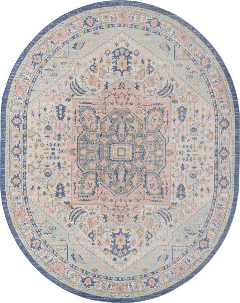 Savannah Series Collection Area Rug - Charleston (Multi) Oval Multi  lifestyle 16