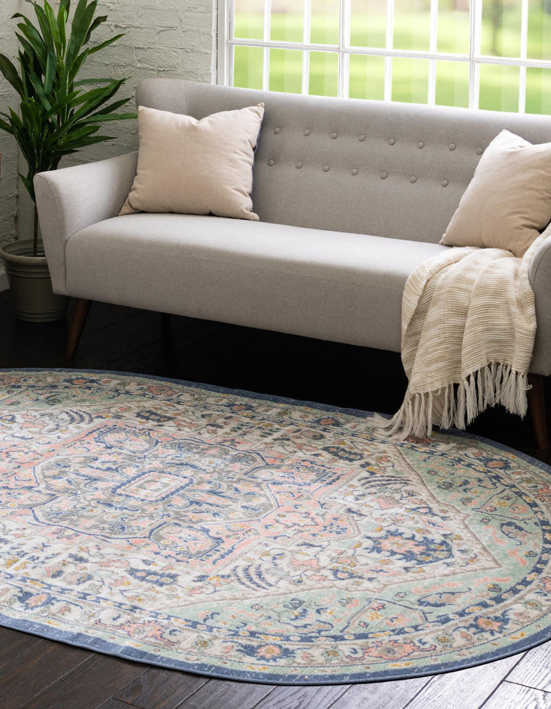 Savannah Series Collection Area Rug - Charleston (Multi) Oval Multi  lifestyle 26