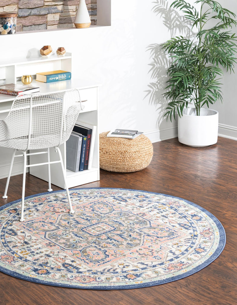 Savannah Series Collection Area Rug - Charleston (Multi) Round Multi  lifestyle 29