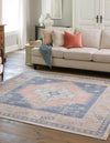 Savannah Series Collection Area Rug -  Augusta (French Blue) Square French Blue  lifestyle 14