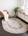 Savannah Series Collection Area Rug -  Augusta (French Blue) Oval French Blue  lifestyle 13